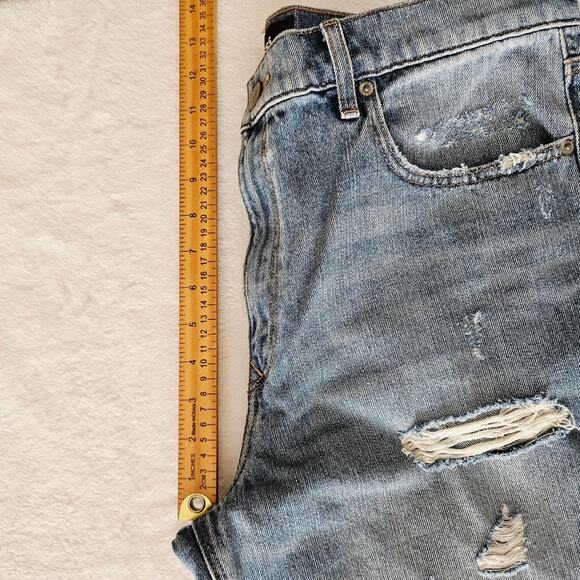 Express High Rise Straight Ankle Jeans Siz10 Light Wash Distressed Stretch Denim - Picture 11 of 13